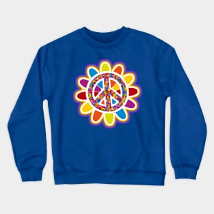 Flower Power Peace Sign Crewneck Sweatshirt